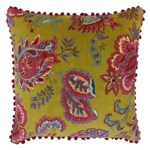 Paoletti Malisa Paisley Cotton Velvet Feather Filled Cushion