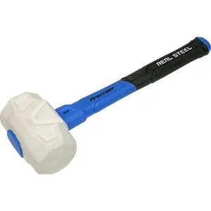 24oz Heavy-Duty Rubber Mallet with Fiberglass Handle for Precision Work