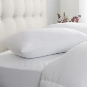 Slumberdown Feels Like Down Pillows 2 Pack Medium Support Back Sleeper Pillows for Back Pain Relief Hypoallergenic 48x74cm