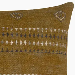 Lopa Yellow Cotton-Linen cushion - Linen/Cotton - L50 x W50 x H1 cm - Mustard