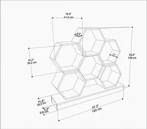 Decorotika Cicek Hexagonal Bookshelf