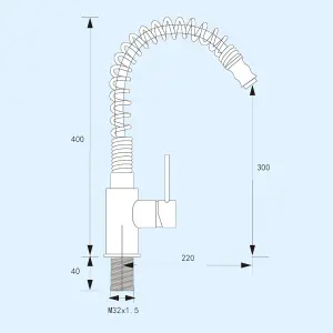 Nes Home Corston Kitchen Sink Tap Pull Out Hose Single Lever Monobloc Mono Mixer Chrome