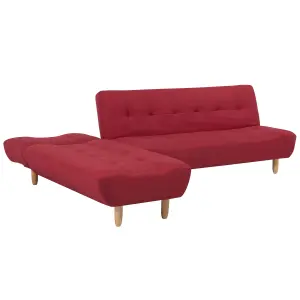 Right-Hand Corner Sofa ALSTEN Red Fabric Right Hand