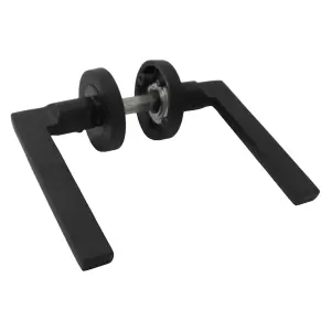 UNO Door Handle Modern Matt Black Lever on Rose Internal Latch Internal Doors Handles