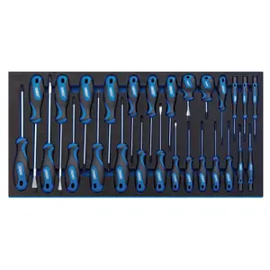 Draper Soft Grip Screwdriver Set in Full Drawer EVA Insert Tray (27 Piece) 63406