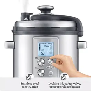 Sage BPR700BSS The Fast Slow Pro Slow Cooker, Brushed Metal