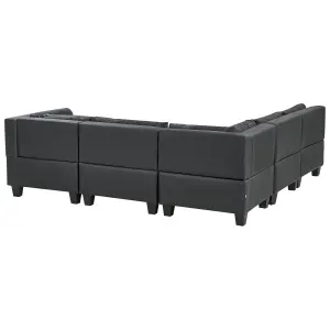 Corner Sofa with Ottoman UNSTAD Black Right Hand