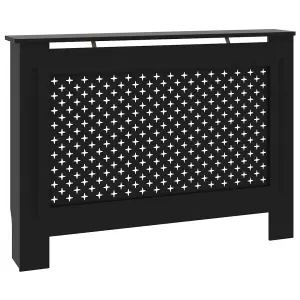 Berkfield Radiator Cover Black 112x19x81 cm MDF