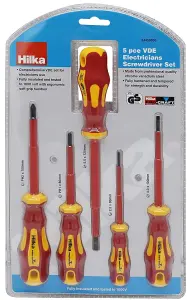 5 piece VDE Insulated Electricians 1000Volt Screwdriver Set