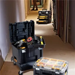 Dewalt 5 Piece Tstak Tower 2 Drawer Units Deep Case + Tote Wheeled Cart Trolley