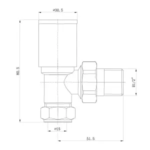 Pair Of Round Black Angled Radiator Valves