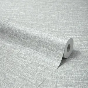 Loom Luxe Wallpaper in Soft Grey