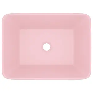 Luxury Wash Basin Matt Pink 41x30x12 cm Ceramic