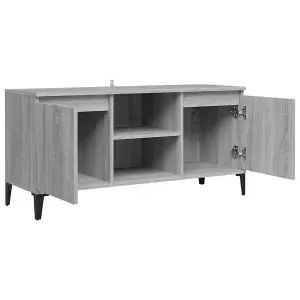 Berkfield TV Cabinet with Metal Legs Grey Sonoma 103.5x35x50 cm