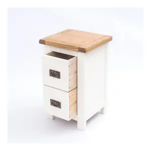 Aurelie 2 Drawer Bedside Table White