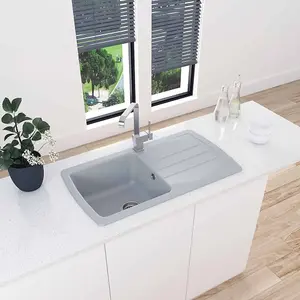 Astini Harrison 1.0 Bowl Grey Composite Synthetic Kitchen Sink & Waste