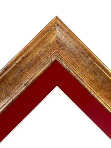 Scandi Gold Frame with Red Mount  for Image Size 24 x 16 Inch