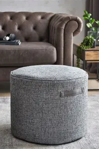 Next Charcoal Grey Pouffe With Handles - Charcoal Grey