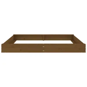 Berkfield Sandbox with Seats Honey Brown Square Solid Wood Pine