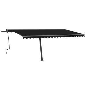 Berkfield Freestanding Manual Retractable Awning 500x350 cm Anthracite