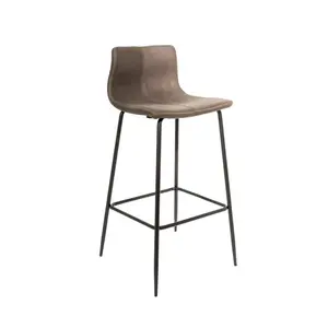 Birsen Upholstered Counter Stool with Metal Frame (Set of 2) Grey