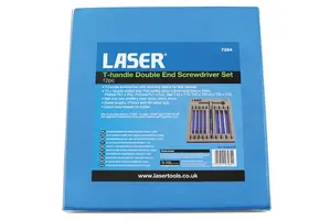 Laser Tools 7284 12pc T-Handle Double End Screwdriver Set