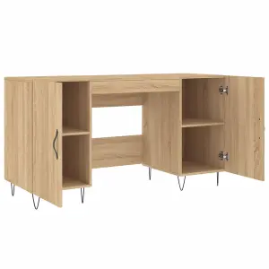 Berkfield Desk Sonoma Oak 140x50x75 cm Engineered Wood