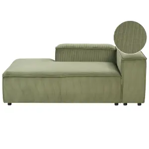 Right Hand Jumbo Cord Chaise Lounge Green ARDAL