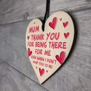 Red Ocean Wooden Heart Gifts for Mum - Perfect Mother's Day Gift to Show Your Love and Appreciation - Mum Birthday Gifts -