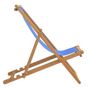 Berkfield Deck Chair Teak 56x105x96 cm Blue