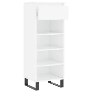 Shoe Cabinet High Gloss White 40x36x105 cm Engineered Wood