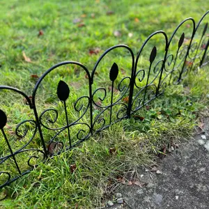 Leaf Design Steel Garden Lawn Edging (45cm x 41cm) - 20 Panels