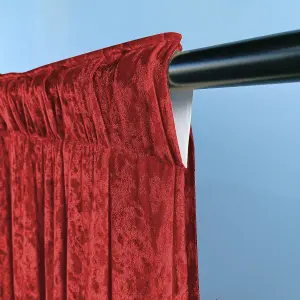 3x3M Crushed Velvet Backdrop, Photography Background Blackout Curtain - Red