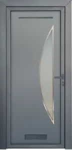 Fortia Hermoso Frosted Glazed Antracite LH External Front Door set, (H)2085mm (W)840mm