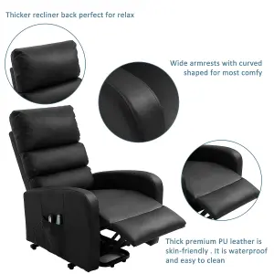 Faux Leather Power  Lift Recliner Chair with Heat & Vibration