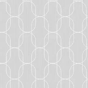 Superfresco Easy Grey Metallic effect Infinite Geo Textured Wallpaper