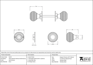 From The Anvil Satin Chrome Heavy Beehive Mortice/Rim Knob Set