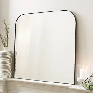 Black Arch Wall Mounted Framed Bathroom Mirror Vanity Mirror for Dressing Table 490 x 700 mm