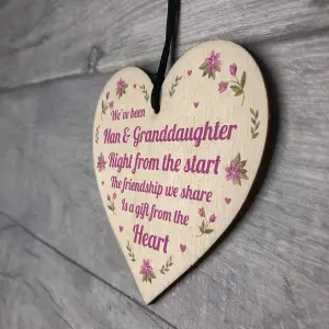 Red Ocean Nan Gifts From Granddaughter Wood Heart Gifts For Mothers Day Birthday Christmas