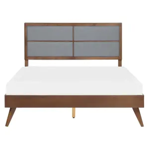 EU King Size Bed Dark Wood POISSY