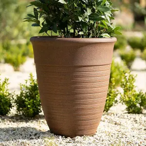 Primrose Tall Round Planter in Rust 57cm