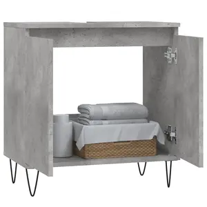 Berkfield Bathroom Cabinet Concrete Grey 58x33x60 cm Engineered Wood