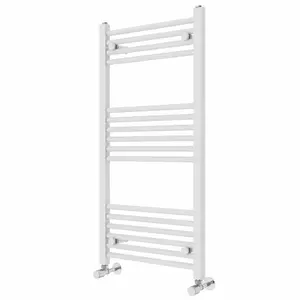 Wiest Straight Heated Towel Rail Radiator Bathroom Ladder Warmer White / 100cm H x 50cm W x 3cm D