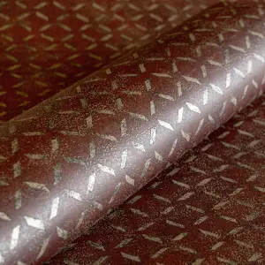 Galerie Urban Classics Antique Red Soho Metallic Industrial Grid Wallpaper Roll