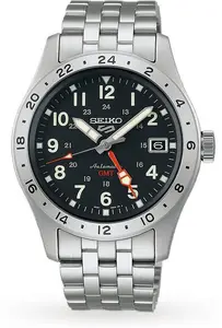 Seiko 5 Sports Field Deploy Mechanical GMT 39.5mm Mens Watch Black Ssk023k1 39.5mm - Seiko 5 Sports Watches