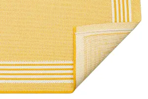 Bordered Yellow Modern Easy To Clean Dining Room Rug-160cm x 230cm