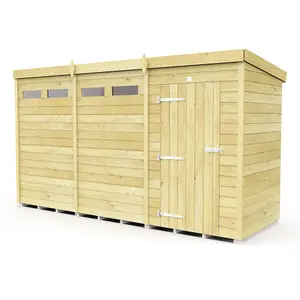 DIY Sheds 12x4 Pent Security Shed - Single Door