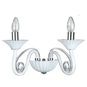 Luminosa Modern Wall Lamp White 2 Light , E14