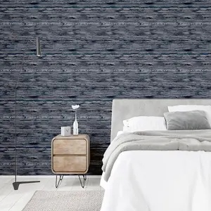 Arthouse Sahara Textured Denim Blue Glitter Metallic Washable Wallpaper 297700