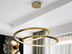 Luminosa Eternity Integrated LED Pendant Ceiling Light Gold Dimmable 3000K Remote Control